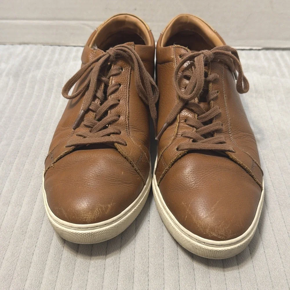 Allen Edmonds Courtside Sneakers Men's Sz 11 D Walnut Brown Leather Lace-up